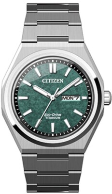 #ad Citizen Men #x27;s Sport Luxury Day Date Eco Drive Silver Watch 39 MM AW0130 85X $262.99