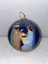 Large Xmass Ornament Handpainted   Nativity   4  Across