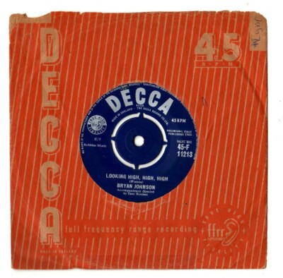 BRYAN JOHNSON - LOOKING HIGH, HIGH, HIGH / EACH TOMORROW. UK ORIG 7'' & CO/SL. EX