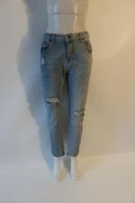 Mens Topman Sprayon Blue Distressed Denim Jeans 36 *