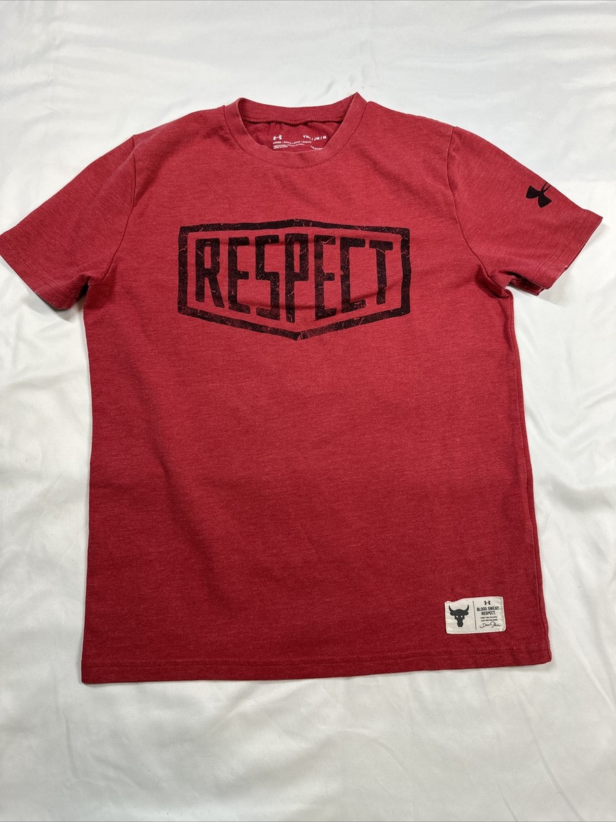 Under Armour Project Rock RESPECT Youth Medium Short Sleeve Red