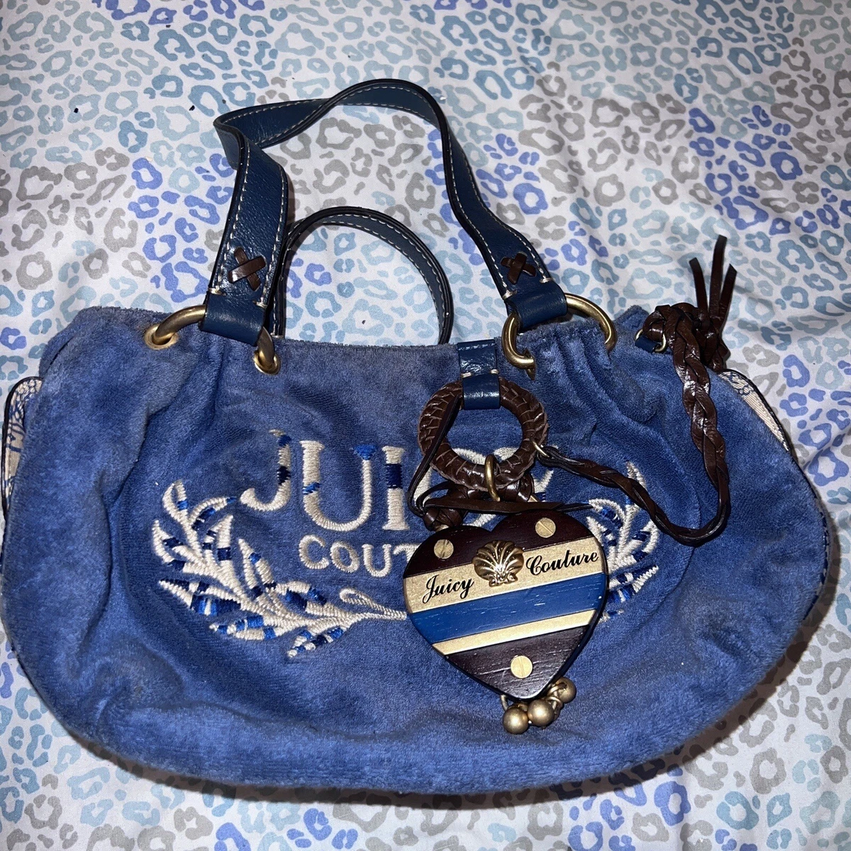 black vintage juicy couture terry cloth purse has... - Depop