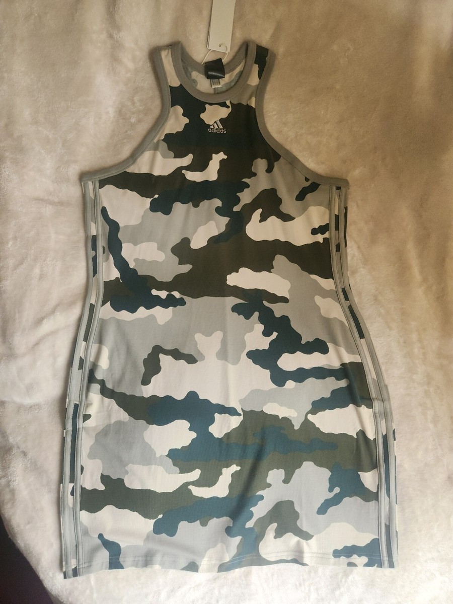 Adidas tank dress adidas Essentials 3-Stripes Camo Print Racer