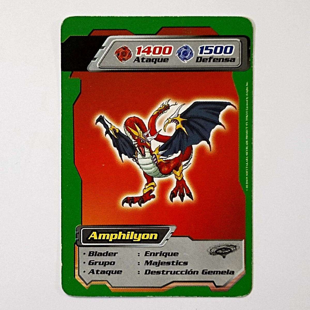 BEYBLADE #10 AMPHILYON Trading Card Game Kidys PERU 2002 South America Peru  TCG | eBay