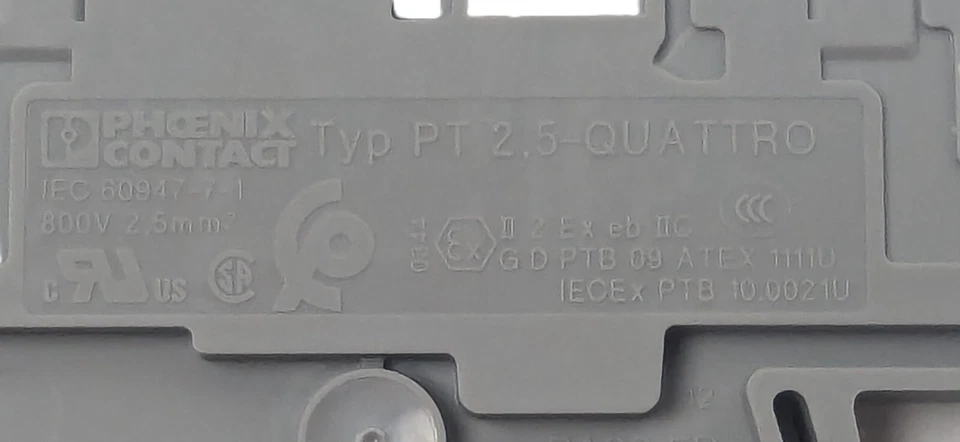 51 Phoenix Contact 3209578 Terminal Block Feed Through 4 Position Gray 12-26 AWG - Image 4 of 4