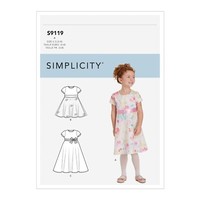 Simplicity 9119 Kinder Kleid HöSchen Kopfband NäHen Muster GrößE 3-8 Jahre