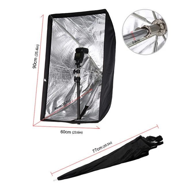 60x90cm Umbrella Softbox For Studio Photo Light Strobe Speedlite Flash - Image 4 of 4