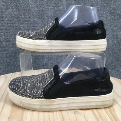 Skechers Shoes Womens Double Up Shiny Dancer Slip On Black Studded Low SN  801