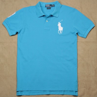 New Ralph Lauren Polo Shirt Mesh Men Custom Fit White Big Pony Light Blue S- XXL | eBay