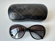 Chanel 6037 501/3C 57-16 135 3N Sunglasses Black / Silver CC Logo Temples w/case