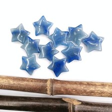 50pcs Natural Blue Aventurine Stone Healing Star Gemstone for Home Decor 20x6mm