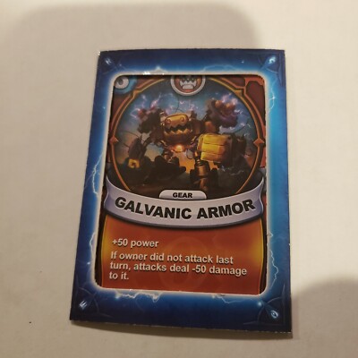 SKYLANDERS BATTLECAST CHARACTER CARDS, GALVANIC ARMOR #6 GEAR CARD, NEW,  RARE