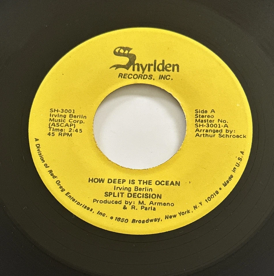 Split Decision - How Deep Is The Ocean, 7" Vinyl Funk Soul Disco VG+ Condition - Image 3 of 4
