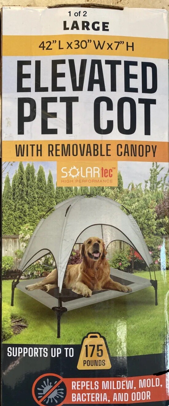 solartec elevated cot and canopy