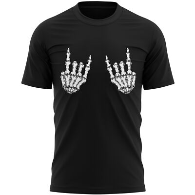 Skelett Rock Hände T-Shirt Spruch Halloween lustige Geschenke für Männer Ihn Kostüm Dr...