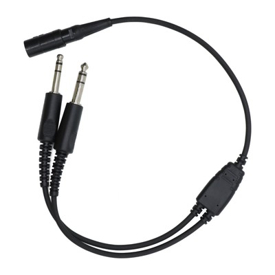 David Clark One-XP & Pro-XP 6 pin Lemo to GA Twin Plug Headset Adapter