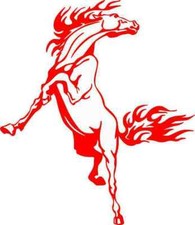 4.5in x 5in Red Rearing Horse Bumper Sticker Vinyl Truck Window Decal Stickers
