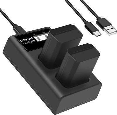 2-Pack NP-FW50 Battery for Sony A6400,A6500,A7, A7S,with USB-C Battery Charger