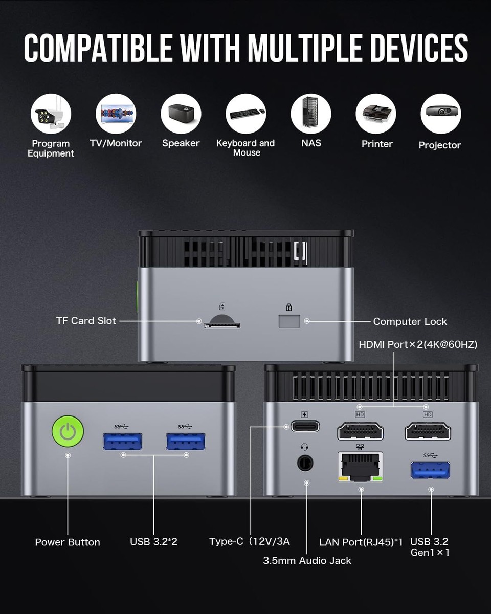 ミニPC GMKtec NucBox G5 12GB+256GB Intel N97 Intel Alder Lake N97 Mini PC--NucBox G5