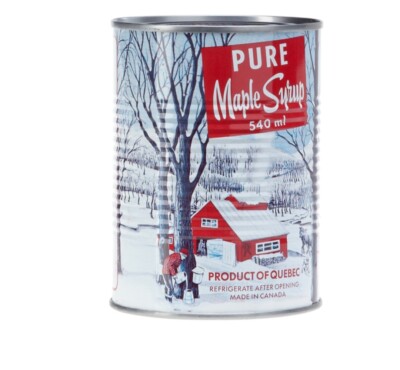 12 cans of Pure Canadian Maple Syrup Grade A Canada Qc 540ml /18 oz Amber roast