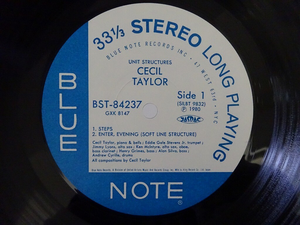 Cecil Taylor Unit Structures Blue Note GXK 8147 Japan VINYL