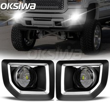 Led Fog Lights For 2015-18 2019 Gmc Sierra 2500hd 3500hd Clear Lens Bumper Lamps