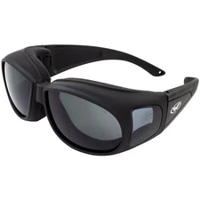 Global Vision Outfitter Motorcycle Sunglasses Fit Over  Black w/ Smoke Lenses