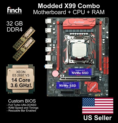 Deluxe Modded X99 motherboard + 14Core 3.6GHz Xeon + 32GB DDR4 - TPM 2.0 support