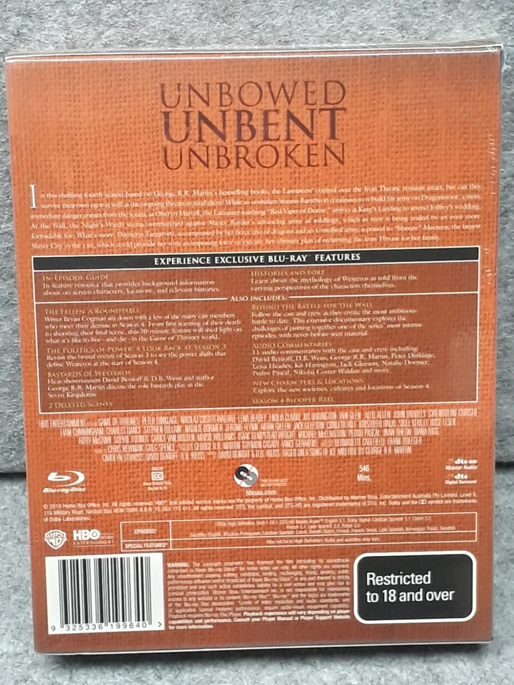 NEW: GOT GAME OF THRONES Season 4 Series Blu-ray BOXSET Region B + Booklet - Image 2 of 3