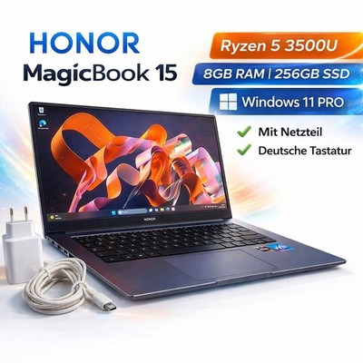  HONOR MagicBook 15 Ryzen 5 3500U 8GB RAM 256GB SSD Win 11 PRO Netzteil #DE30 