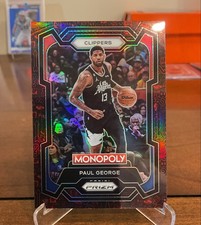 Paul George Classic Icons Red Prizm 2023-24 Panini Monopoly #39 Basketball Card