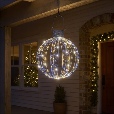 XMAS HAUS Christmas Dual-Tone Bauble Glow Outdoor Light Festive Micro LED 60CM