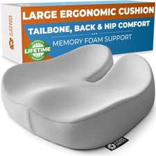 5 STARS UNITED Seat Cushion for Tailbone Pain Relief   Large Memory Foam Cush...