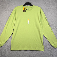 CARHARTT Heavyweight Shirt Mens Medium Green Long Sleeve Outdoor Spellout NWT