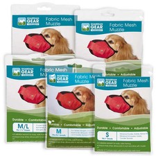 Pet Edge GG Fabric Mesh Dog Muzzle - Red - Size Medium/Large