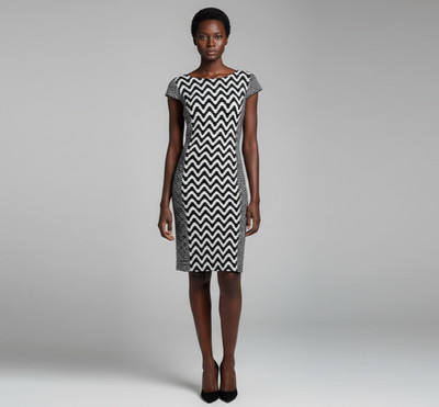 PHASE EIGHT Damen ''Sheat'' Kleid zwei geprägt schwarz-weiß Stoff Flügelärmel 16