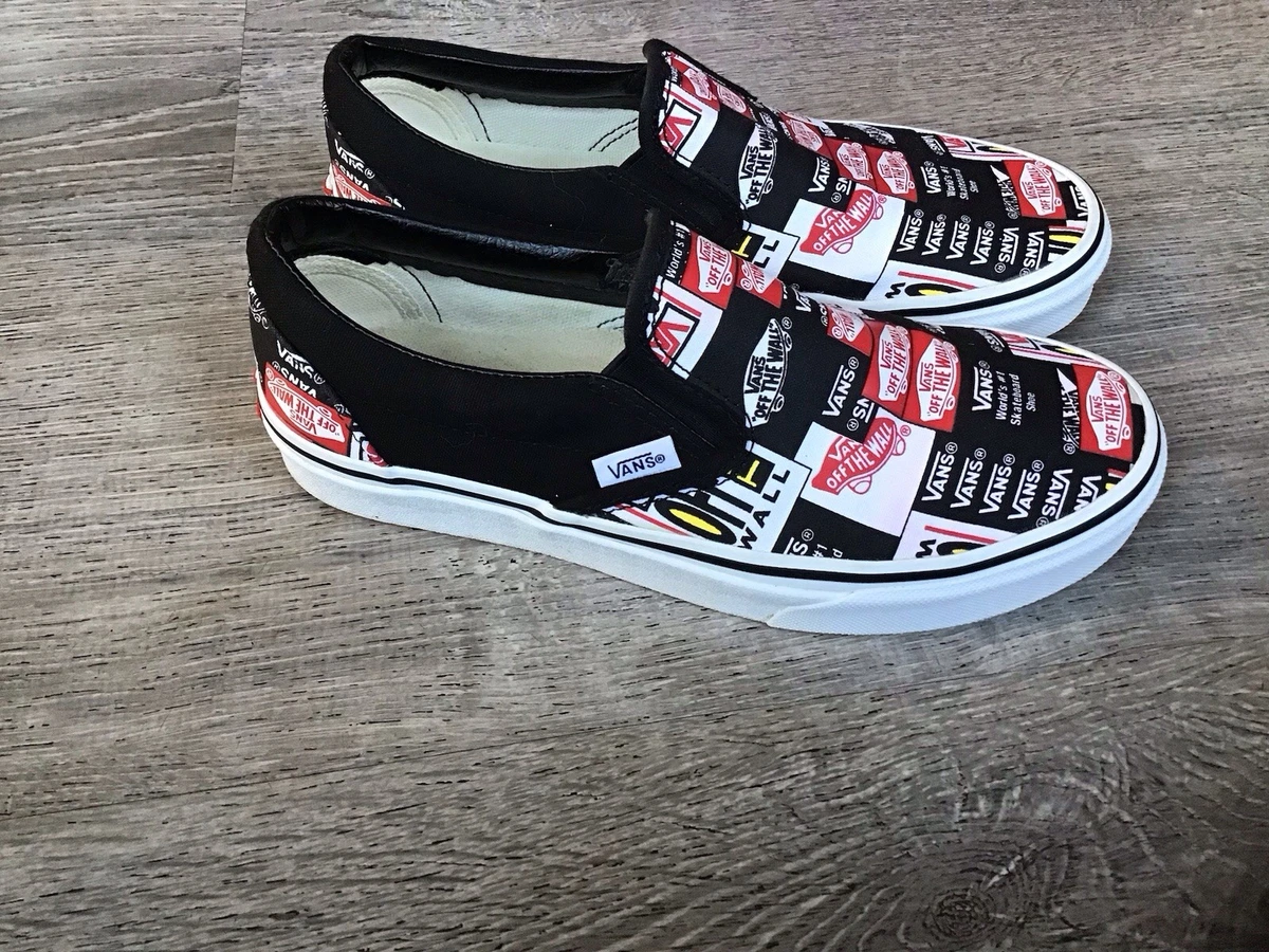 NWB VANS CLASSIC SLIP ON SHOES MIX AND MATCH Vans Unisex Classic Labell Mix Black/Multicolor Slip On  main image 4