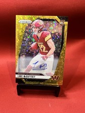 2024 Panini Prizm RC Luke McCaffrey Autograph #367 Gold No Huddle #4/10 WSH WR
