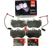 Apec Black Front Brake Pad Set For Audi R8 V10 Plus For Ceramic Brakes + Sensors