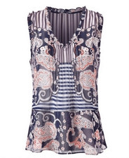 Cabi XS sleeveless top shirt women?s blue white floral