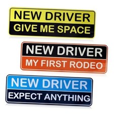 3pcs Student Driver Car Magnet Stickers, 9.8x3.35in Waterproof Removable