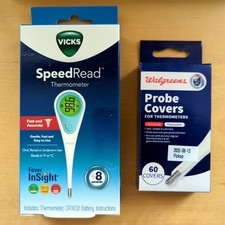 Vicks SpeedRead Digital Thermometer Oral Rectal Underarm, Probe Covers FREE SHIP