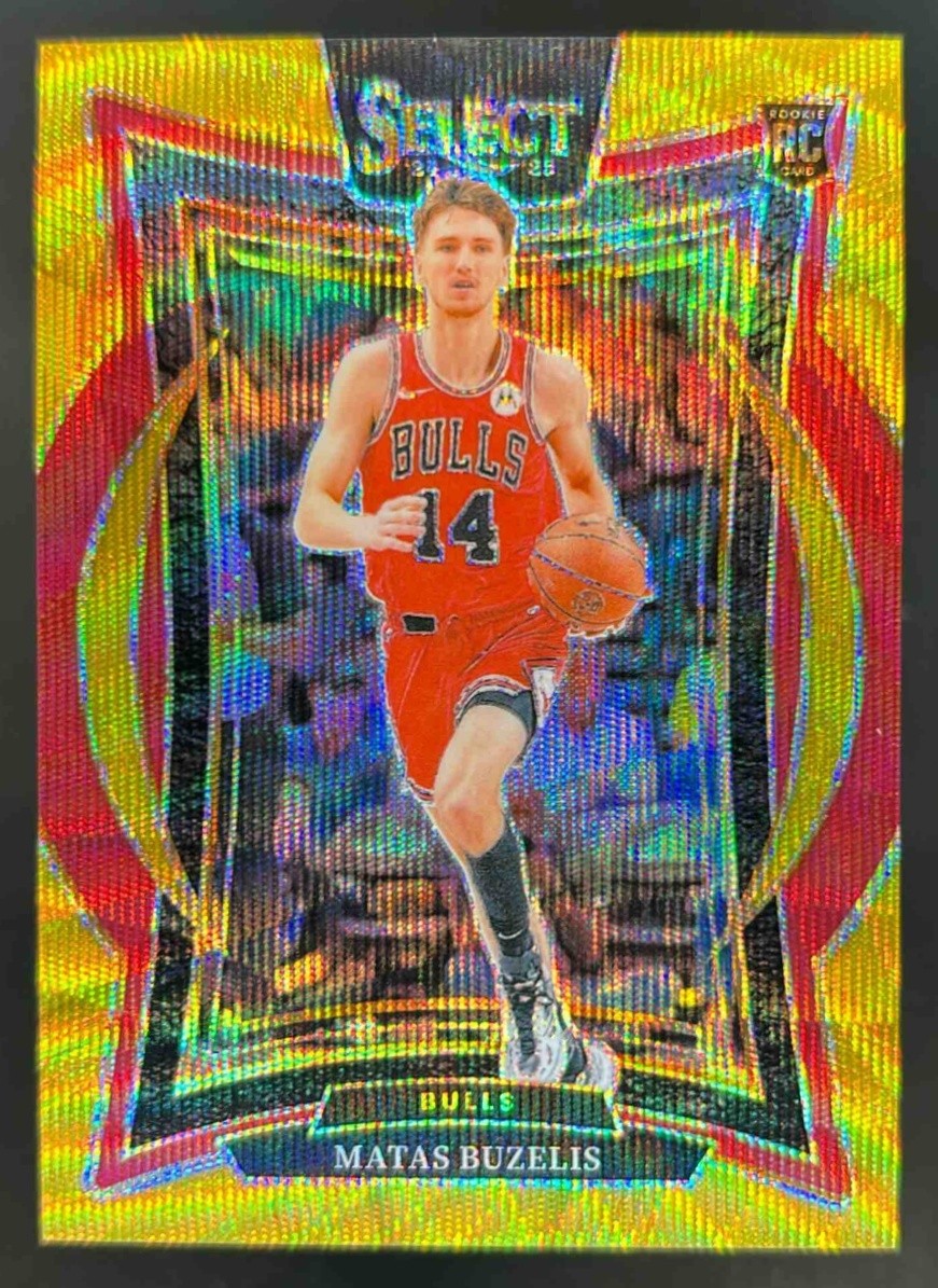 2024-25 Select Matas Buzelis Concourse RC Gold Wave Prizm #4/10 Bulls
