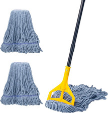 Commercial Industrial Mop with 3 Extra Large Reusable Replacement Head,59" Long