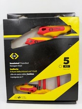 CK 5 Piece 1000V Insulated VDE T Handle Hex Allen Key Set 3mm - 6mm T4422 SET
