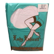 Vintage Lady Endicott 100 Nylon Seamed Sockings 1551 SS White Size 9 31  