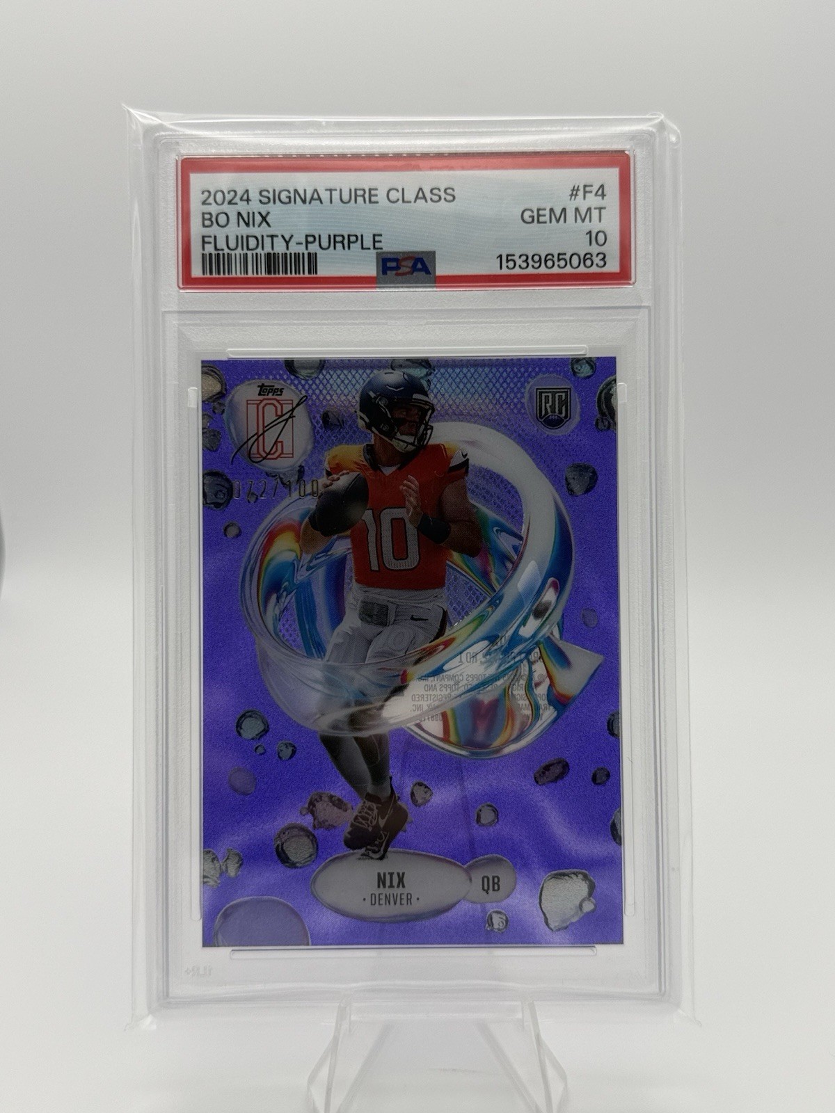 Bo Nix Topps Signature Class Fluidity #F4 Purple