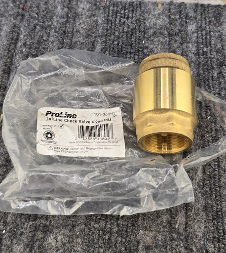 B&K ProLine 101-305NL 1" Female NPT Low-Lead Brass In-Line Check Valve 200 psi