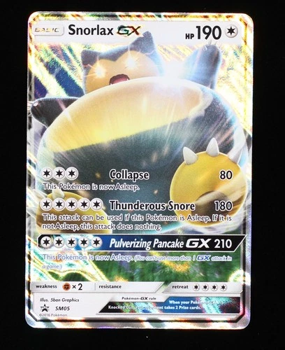Pokemon TCG Snorlax GX  SM05 SM Black Star Promo Holo 2016 LP+