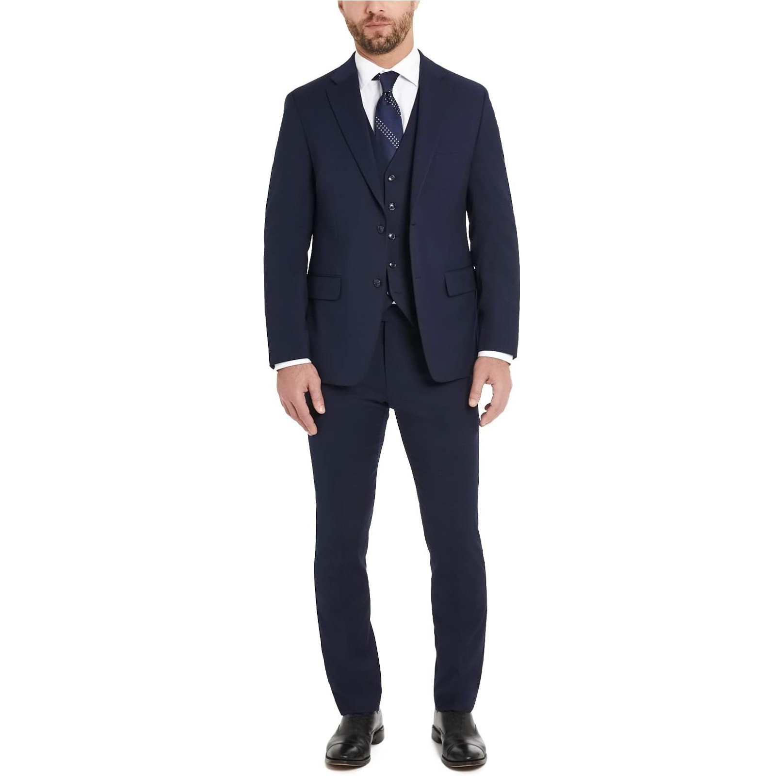 Tommy Hilfiger Men's Navy Wool TH-Flex Stretch Modern-Fit Suit Jacket Size 38R thumbnail 5